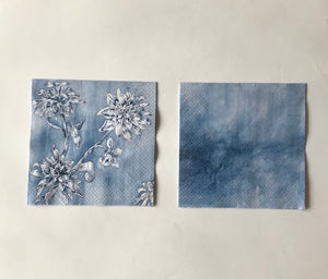 Servett/Napkin Blå Blomster